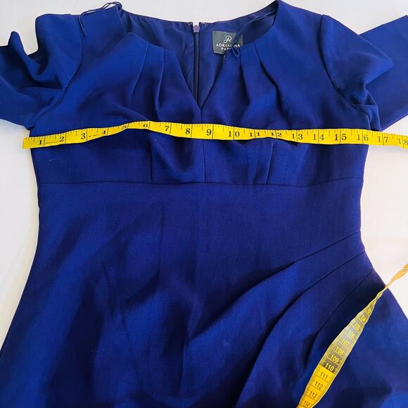 Adrianna Papell Split Neck Side Pleated Sheath Dress Size 4 Purple - Picture 6 of 8